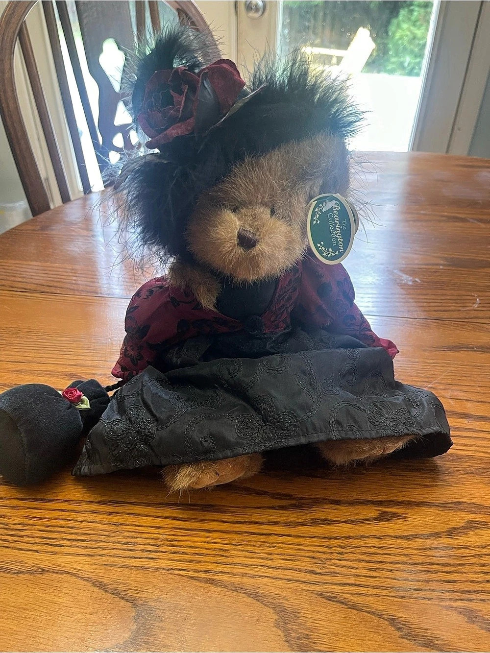 Bearington Estelle Collectible Bear in Black & Red NWT